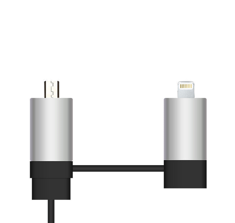 2 in 1 Dual USB Retractable Car Charger