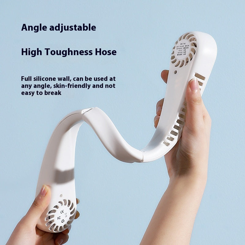 Bladeless Turbine Mini Digital USB Charging Portable Halter Fan