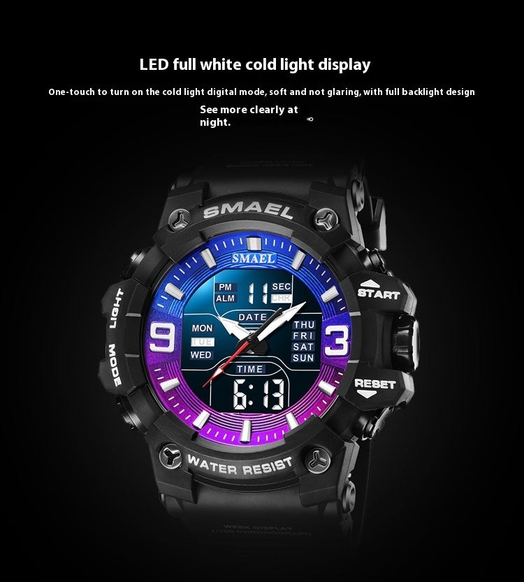 Sports Waterproof Electronic Watch Multi-function Training Alarm Clock Watch