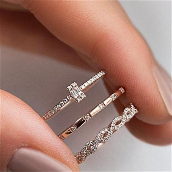 Fashion Creative Cross Ring Rhinestone Zircon