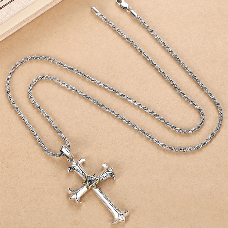 Men's Eye Cross Personalized Necklace
