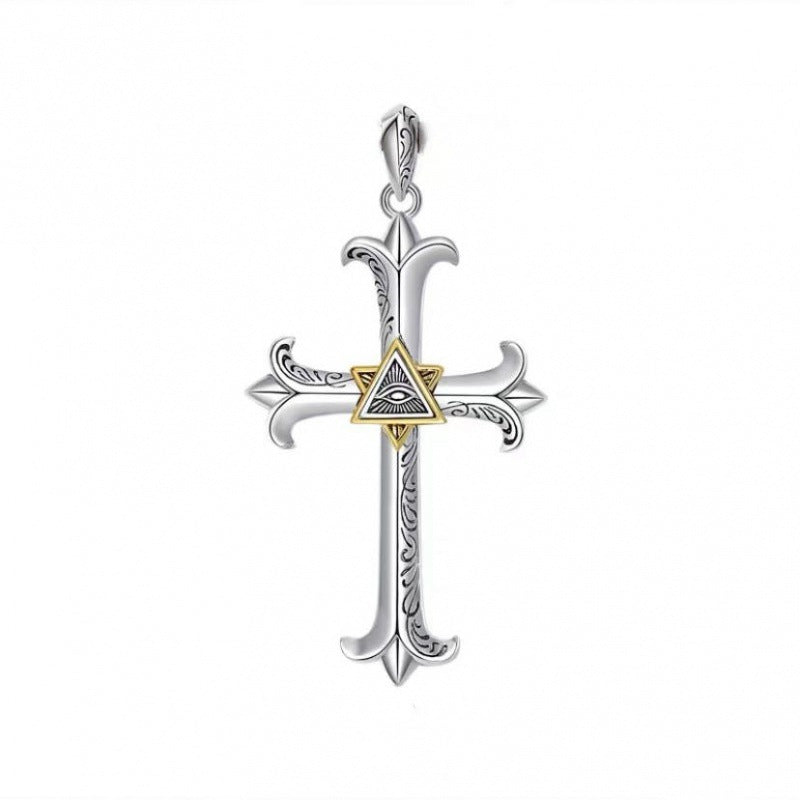 Men's Eye Cross Personalized Necklace