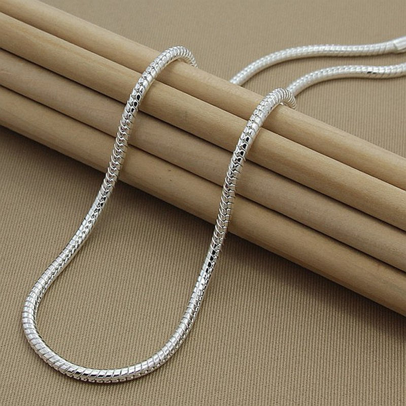 3mm Foreign Trade Export Silver Plated Big Snake Bone Necklace