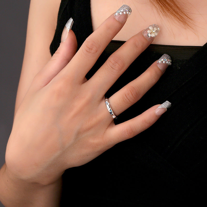 S925 Sterling Silver Bright Starry Ring For Men And Women