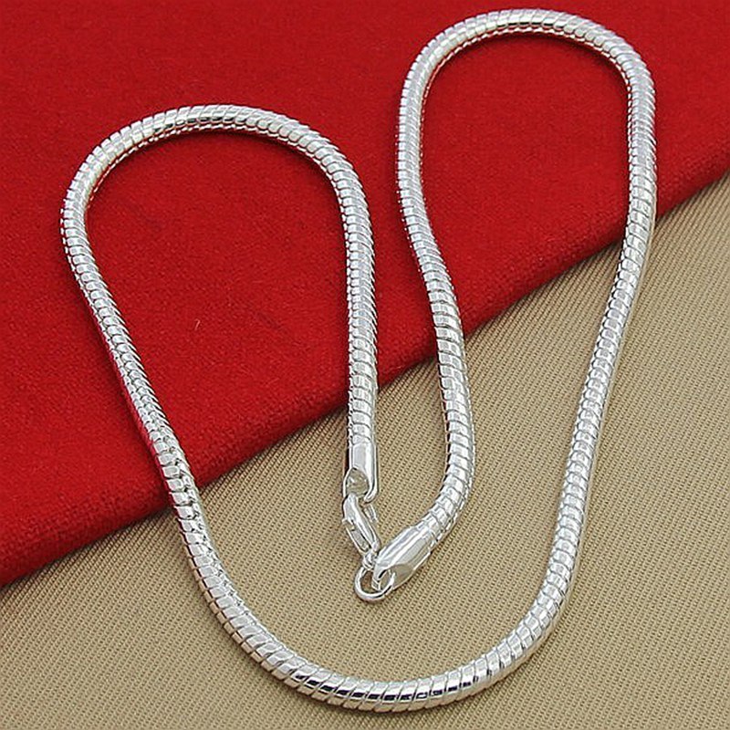 3mm Foreign Trade Export Silver Plated Big Snake Bone Necklace