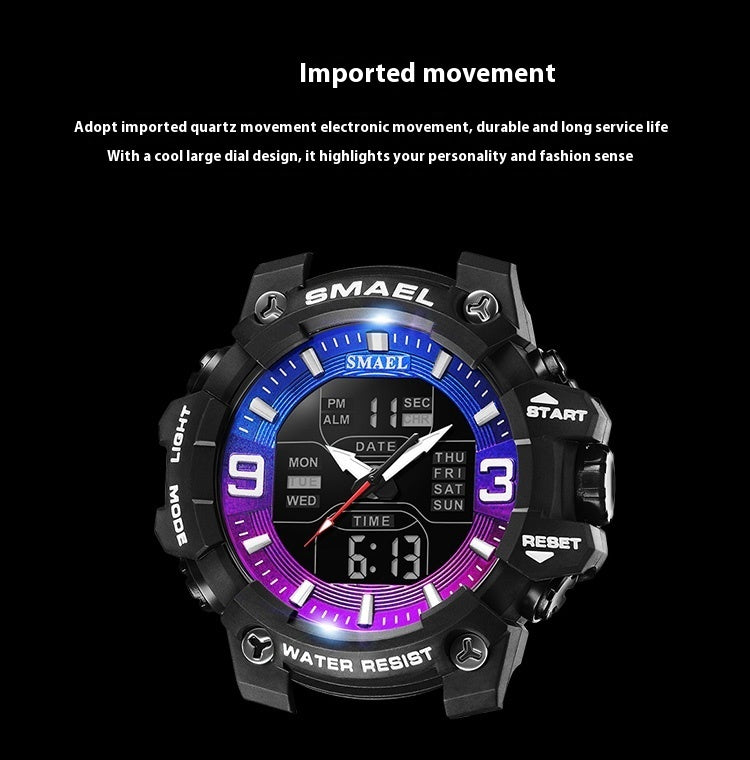 Sports Waterproof Electronic Watch Multi-function Training Alarm Clock Watch
