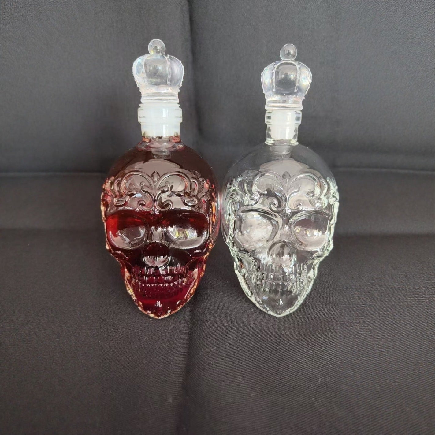 Interesting French Whiskey Bottle Skull Whiskey Bottle