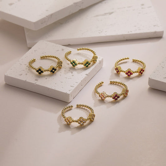 Petal Sweet Four-leaf Clover Ring