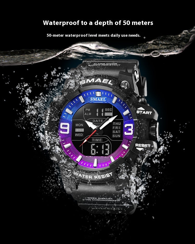 Sports Waterproof Electronic Watch Multi-function Training Alarm Clock Watch