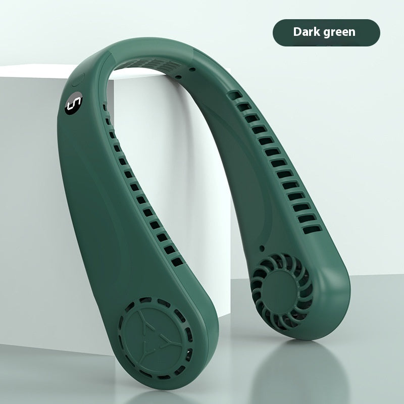 Bladeless Turbine Mini Digital USB Charging Portable Halter Fan