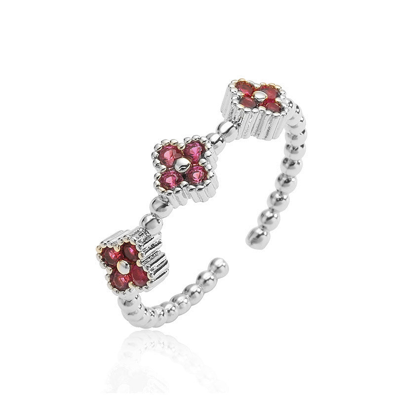 Petal Sweet Four-leaf Clover Ring