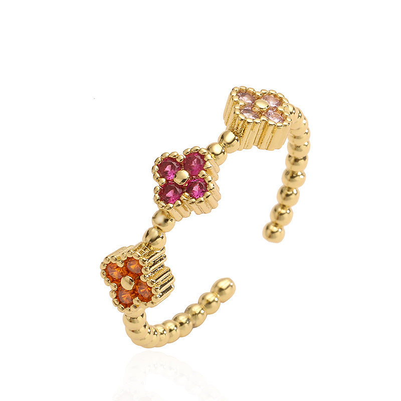 Petal Sweet Four-leaf Clover Ring