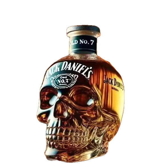 Interesting French Whiskey Bottle Skull Whiskey Bottle