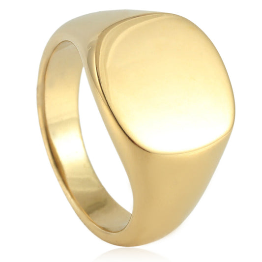 European And American Style Minimalist Titanium Steel Smooth Seal Ring