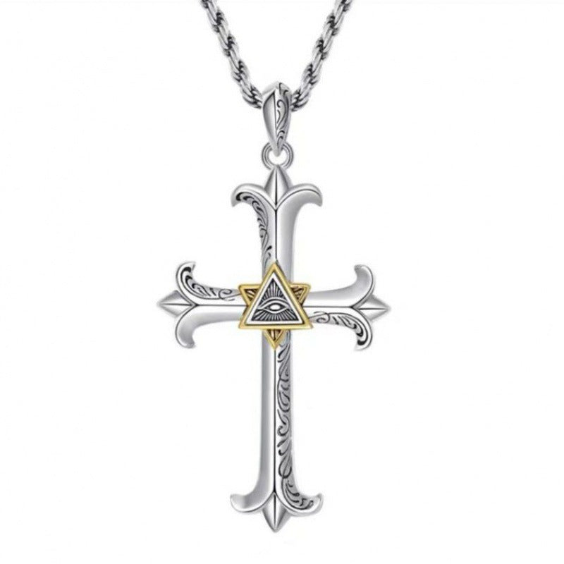 Men's Eye Cross Personalized Necklace