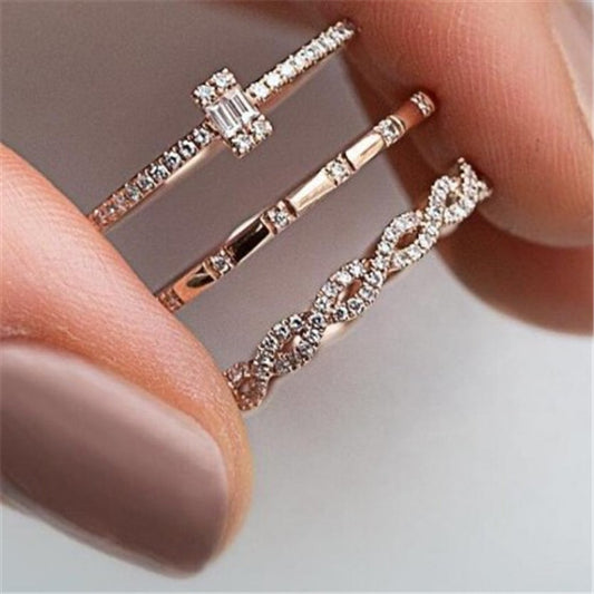Fashion Creative Cross Ring Rhinestone Zircon