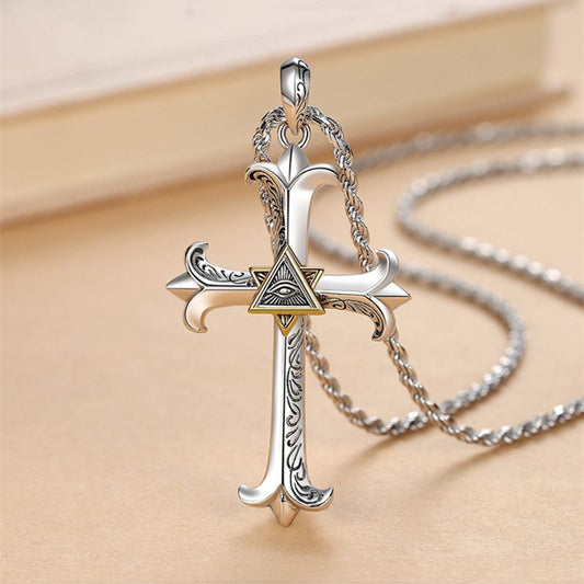 Men's Eye Cross Personalized Necklace
