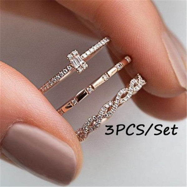 Fashion Creative Cross Ring Rhinestone Zircon