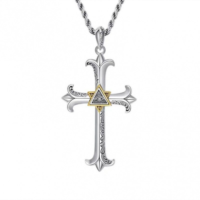 Men's Eye Cross Personalized Necklace
