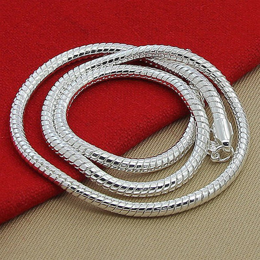 3mm Foreign Trade Export Silver Plated Big Snake Bone Necklace