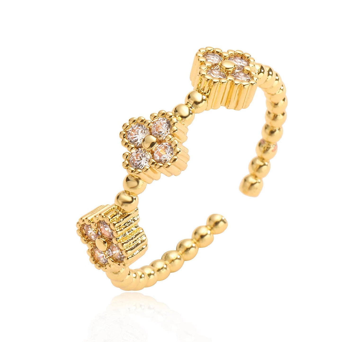 Petal Sweet Four-leaf Clover Ring