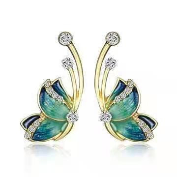 Light Luxury Niche Design Rhinestone Earrings For Women