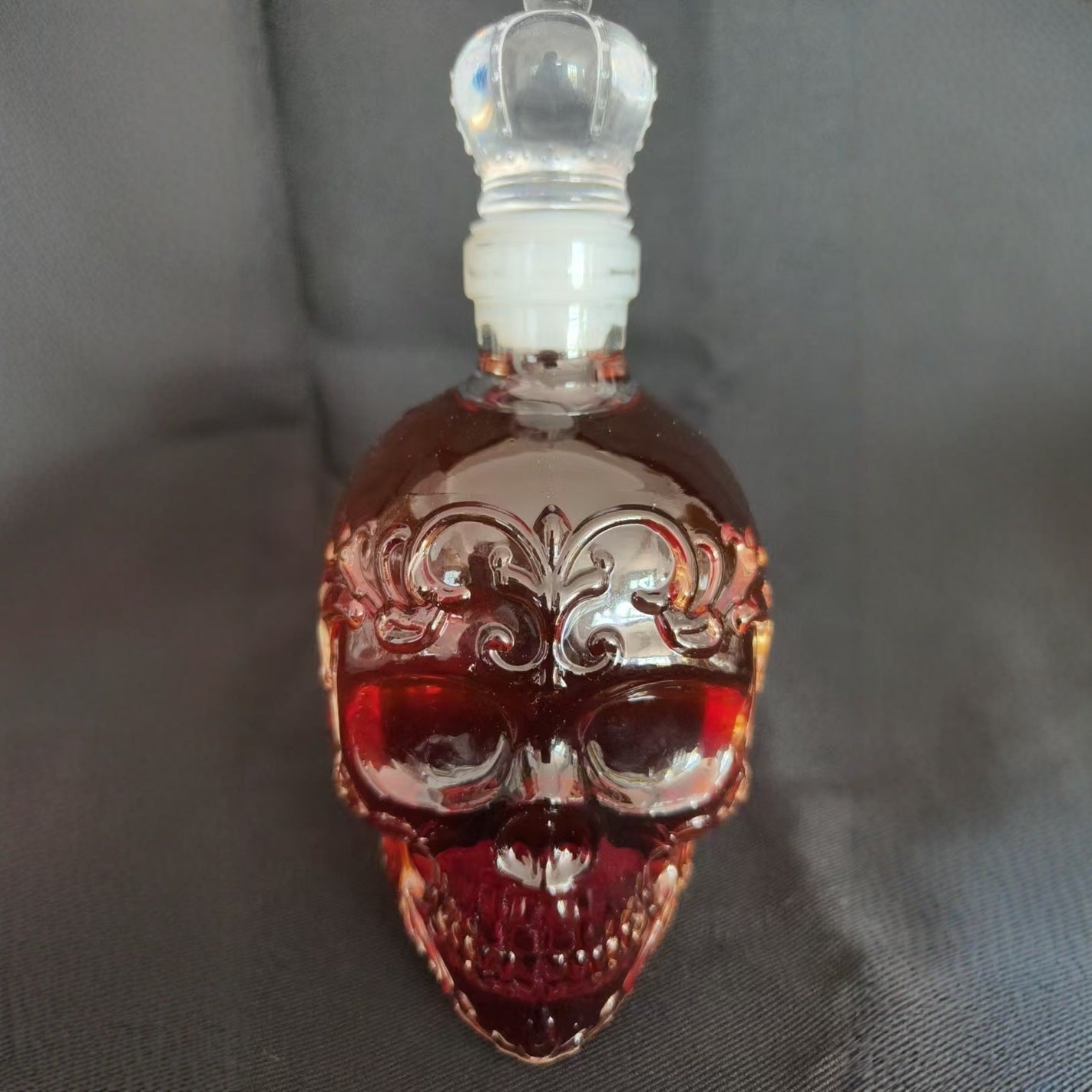 Interesting French Whiskey Bottle Skull Whiskey Bottle