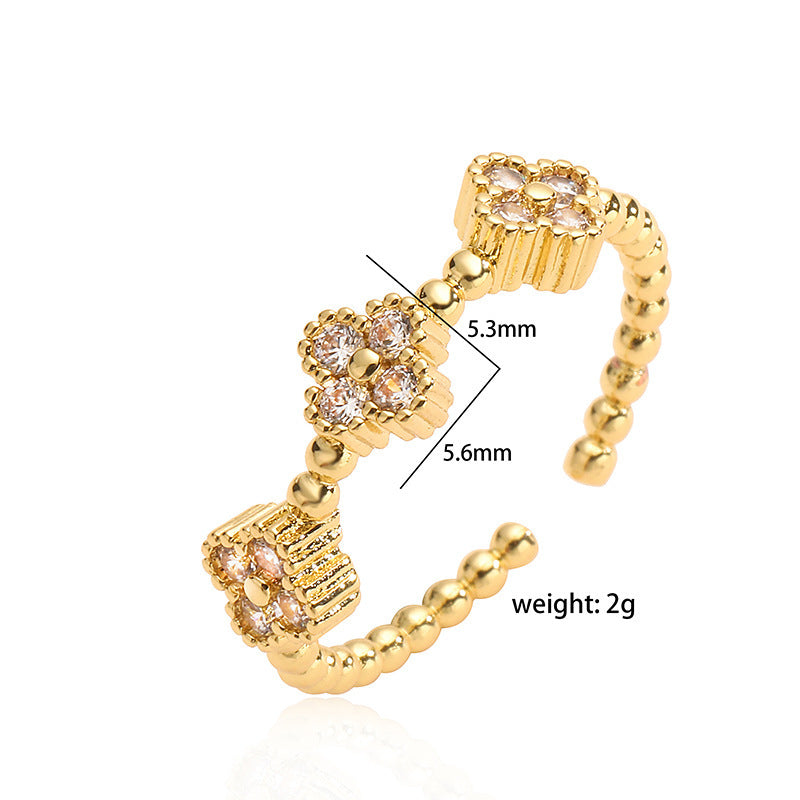 Petal Sweet Four-leaf Clover Ring